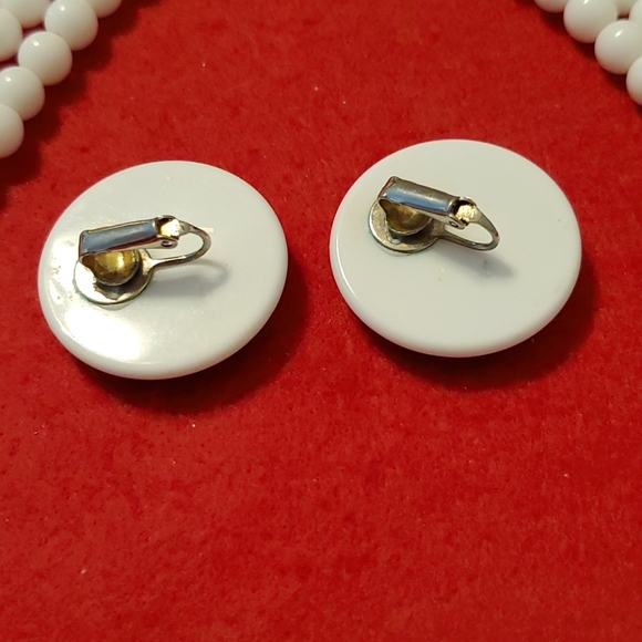 Vintage Black & White Necklace & Earrings Set - Picture 5 of 6